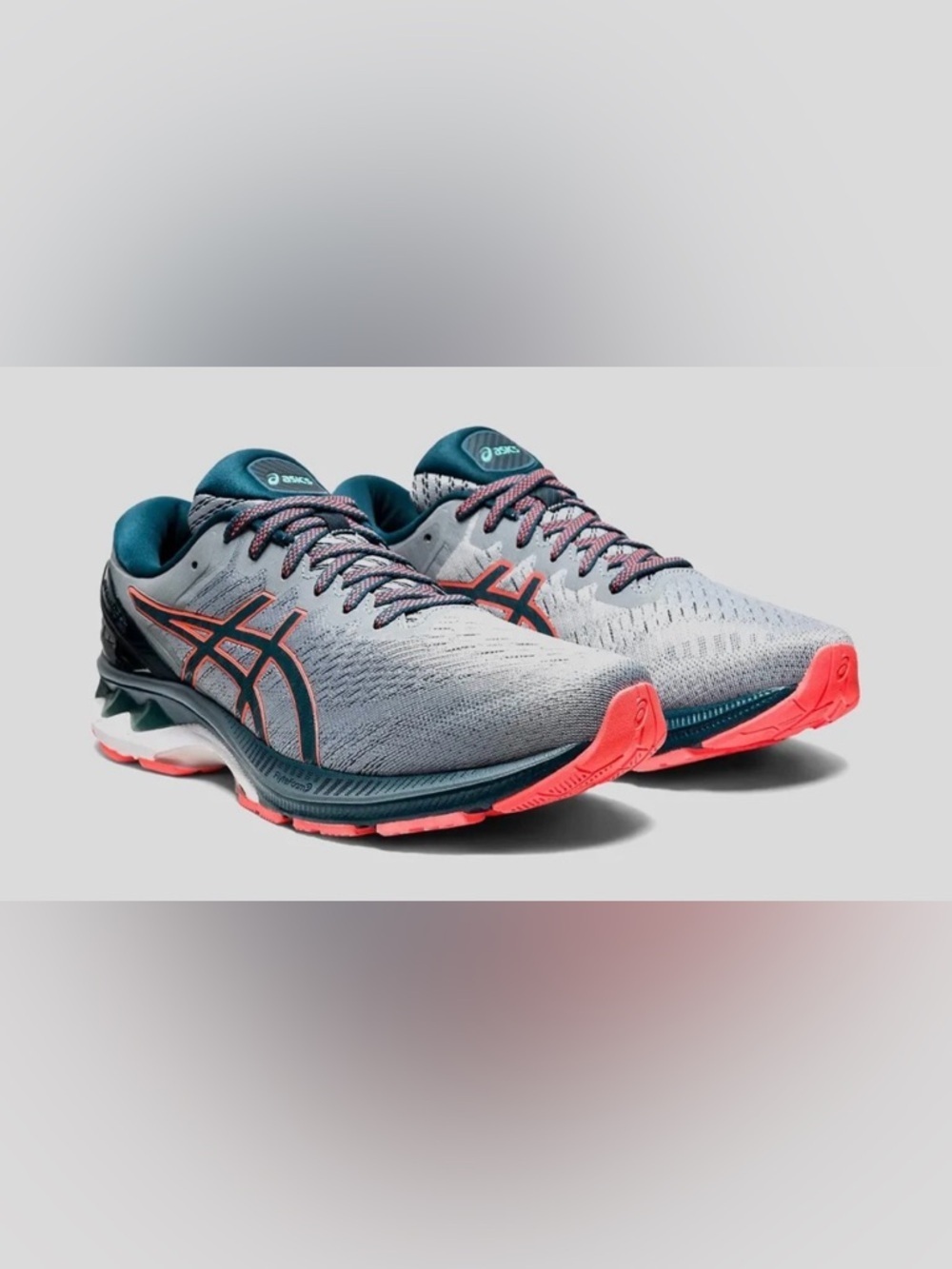 ASICS men’s Gray and Coral Athletic Running Shoes